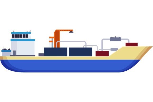 Download Cartoon Drawing of Cargo Vessel or Bulk - Bulk Collection
