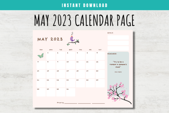 Download May 2023 Calendar Page for Kids - 2023 Collection