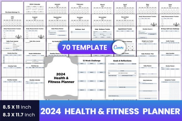 Download 2024 Health &amp; Fitness Planner Canva - Health Collection